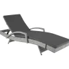 Ligbedden-tectake Wicker ligbed Océane met aluminium frame, Lichtgrijs