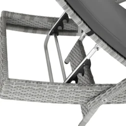 Ligbedden-tectake Wicker ligbed Océane met aluminium frame, Lichtgrijs