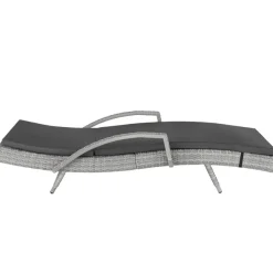 Ligbedden-tectake Wicker ligbed Océane met aluminium frame, Lichtgrijs