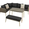 Loungesets-tectake Wicker lounge Pula met aluminium frame, Natuur