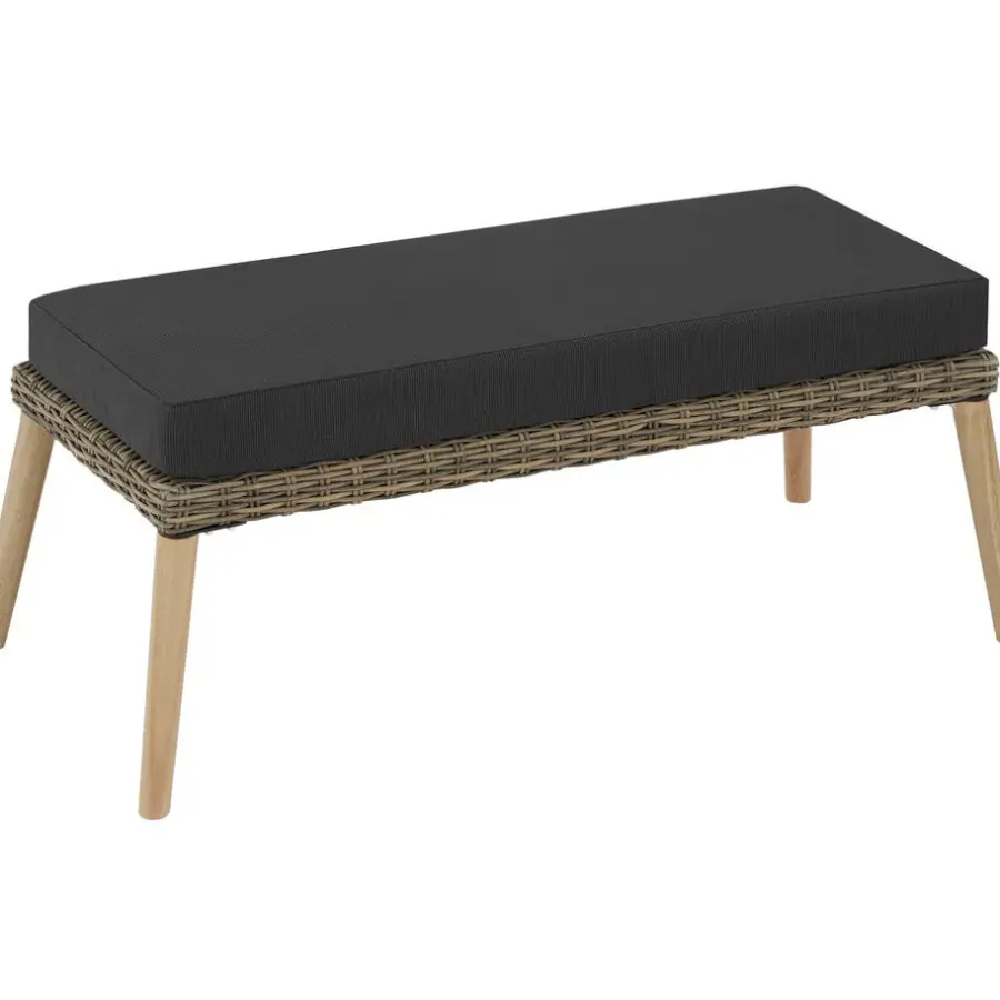 Loungesets-tectake Wicker lounge Pula met aluminium frame, Natuur