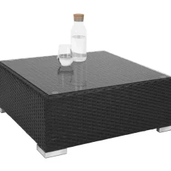tectake Wicker loungeset met aluminium frame Marbella, Zwart