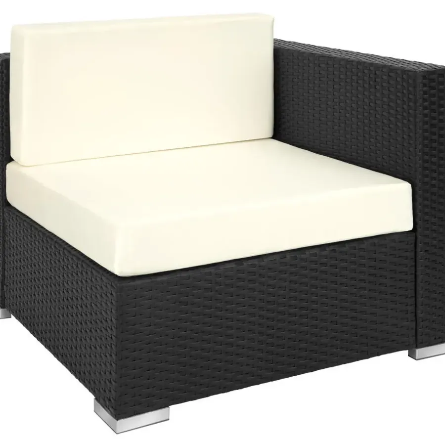 tectake Wicker loungeset met aluminium frame Marbella, Zwart