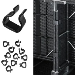 tectake Wicker loungeset met aluminium frame Marbella, Zwart