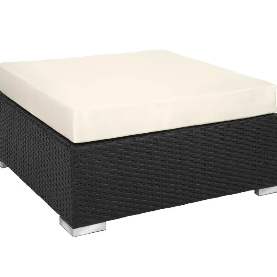 tectake Wicker loungeset met aluminium frame Marbella, Zwart