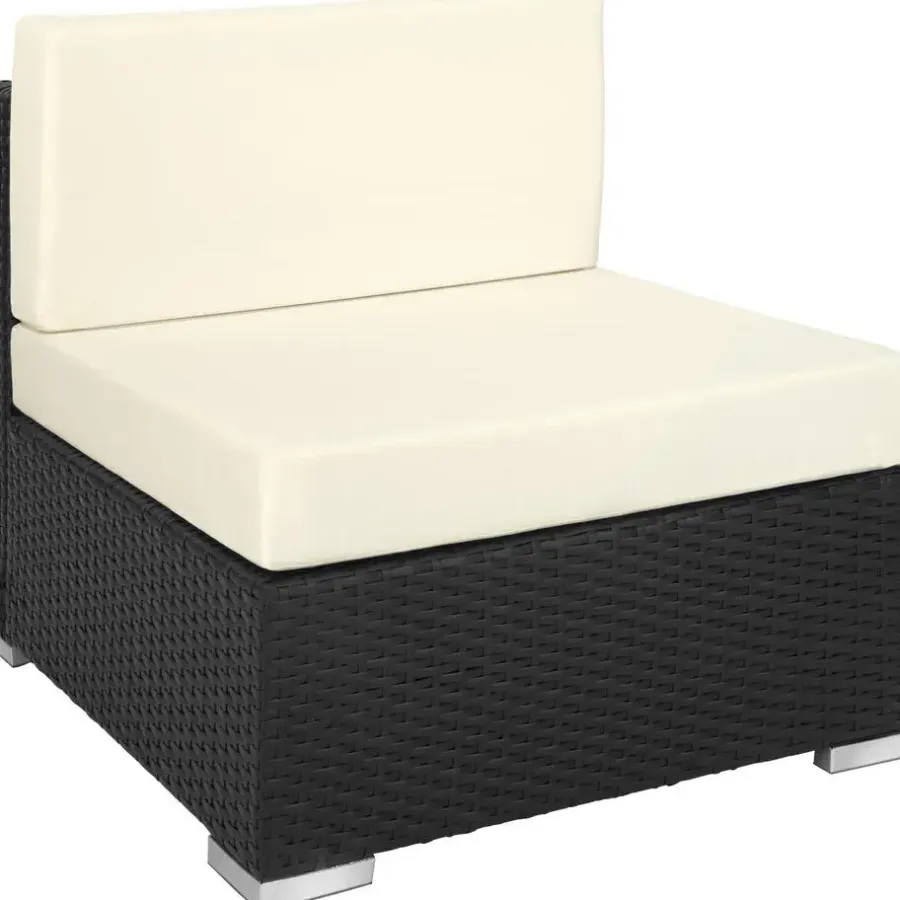 tectake Wicker loungeset met aluminium frame Marbella, Zwart
