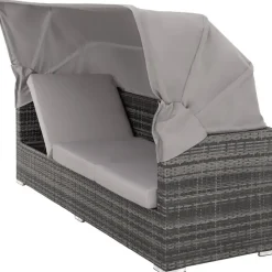 Loungesets-tectake Wicker loungeset San Marino met aluminium frame, Grijs