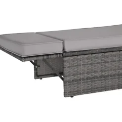 Loungebanken-tectake Wicker loungesofa Corfu, Grijs
