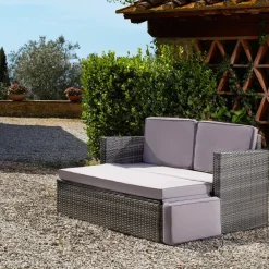 Loungesets|Loungesets-tectake Wicker loungesofa Corfu, Natuur