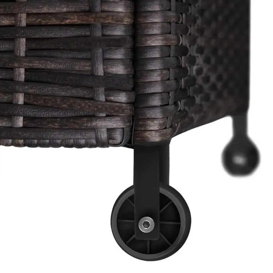 tectake Wicker opbergbox Kiruna met kunststof gaas, 120x55x61,5cm, 270l, Bruin