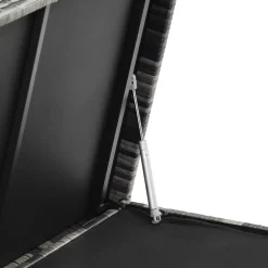 tectake Wicker opbergbox Kiruna met kunststof gaas, 120x55x61,5cm, 270l, Grijs