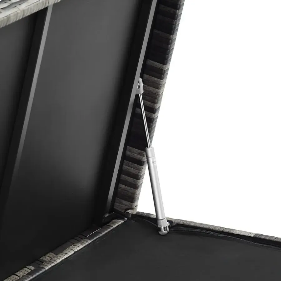 tectake Wicker opbergbox Kiruna met kunststof gaas, 120x55x61,5cm, 270l, Grijs