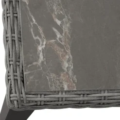 tectake Wicker tafel Tarent 93,5x93,5x75cm, Grijs