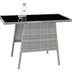 tectake Wicker tuinset Lausanne 2+1 - Lichtgrijs
