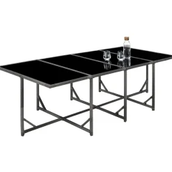 tectake Wicker tuinset Palma 8+4+1 met beschermhoes - Grijs/lichtgrijs