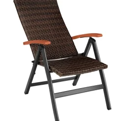 tectake Wicker tuinstoel Canberra opklapbaar, Bruin