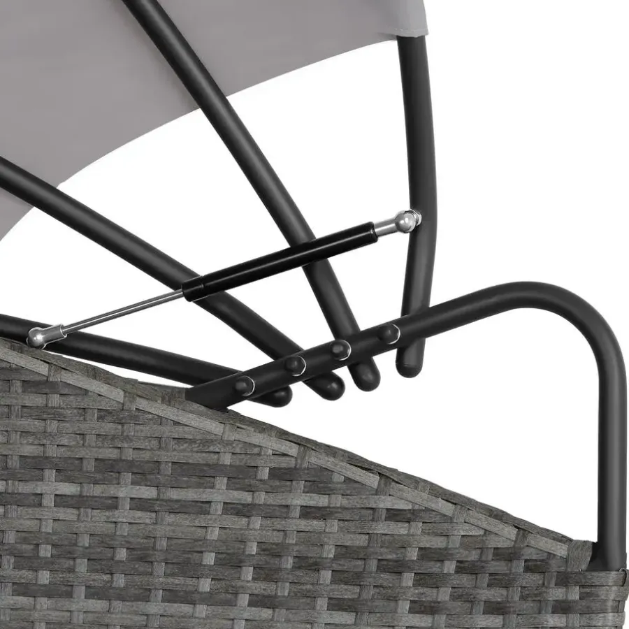 tectake Wicker zonne-eiland Santorini, Grijs