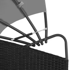 Ligbedden-tectake Wicker zonne-eiland Santorini, Zwart