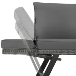 tectake Wicker-loungesofa Sintra, verstelbare armleuningen, 2in1, Grijs
