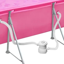 tectake Zwembad rechthoekig met filterpomp 300 x 207 x 70 cm, Pink
