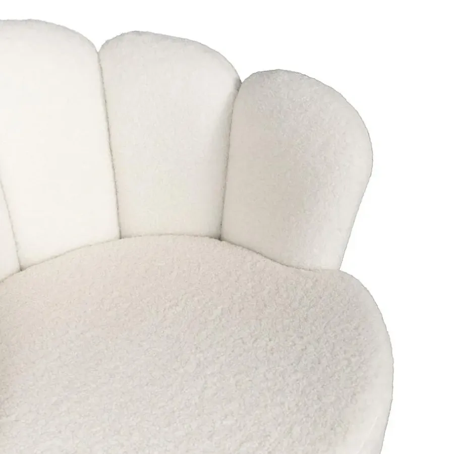Fauteuils-Giga Meubel Teddy Fauteuil Wit - Met Gouden Onderstel - Fauteuil Quinty