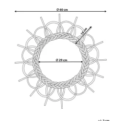 Spiegels-Beliani TELAKIA - Wandspiegel - Zwart - Rotan
