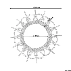 Spiegels-Beliani TELAKIA - Wandspiegel - Zwart - Rotan