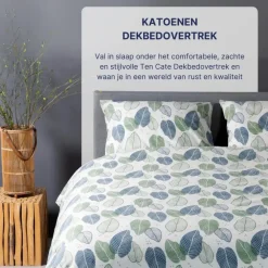 Ten Cate Katoenen Dekbedovertrek - 140x200/220 cm - Graphic Leaves