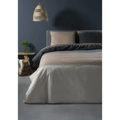 1-Persoons Dekbedovertrekken-Ten Cate Katoenen Dekbedovertrek - 140x200/220 - Zig Zag Taupe