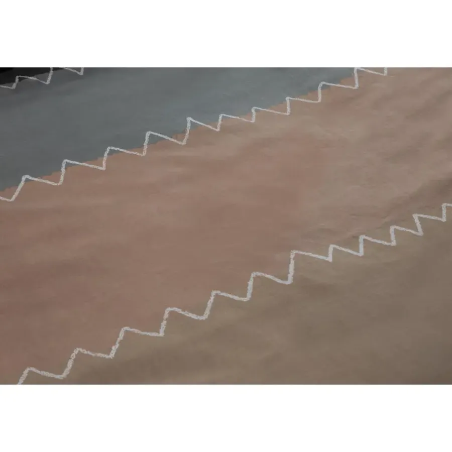 1-Persoons Dekbedovertrekken-Ten Cate Katoenen Dekbedovertrek - 140x200/220 - Zig Zag Taupe