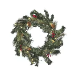 Kerstdecoratie-Beliani TENALA - Krans - Groen - Synthetisch materiaal