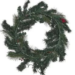 Kerstdecoratie-Beliani TENALA - Krans - Groen - Synthetisch materiaal