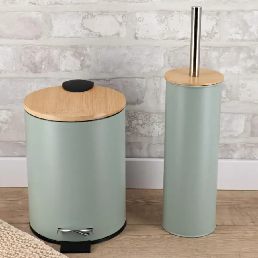 Prullenbakken-Tendance Badkamer prullenbak Bamboo vibe - soft close - 3 ltr