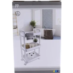 Tendance Keuken/badkamer trolley 3 laags - 38 x 26 x 77cm - wit