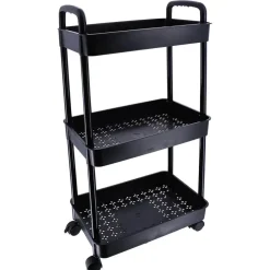 Tendance Keuken/badkamer trolley 3 laags - 38 x 26 x 77cm - zwart