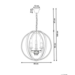 Beliani TENOIRO - Kroonluchter - Zilver - IJzer