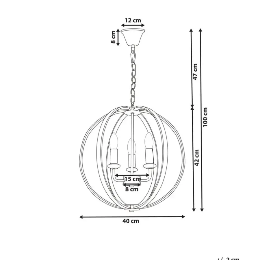 Beliani TENOIRO - Kroonluchter - Zilver - IJzer