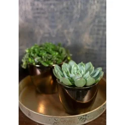 Bloempotten Voor Binnen-Ter Steege Bloempot - goud - Scandinavisch - 20 x 19 cm