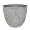 Ter Steege Bloempot - grijs - natuursteen look - 23 x 20 cm