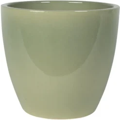 Bloempotten Voor Binnen-Ter Steege Bloempot - groen - keramiek - glans - 24 x 22 cm