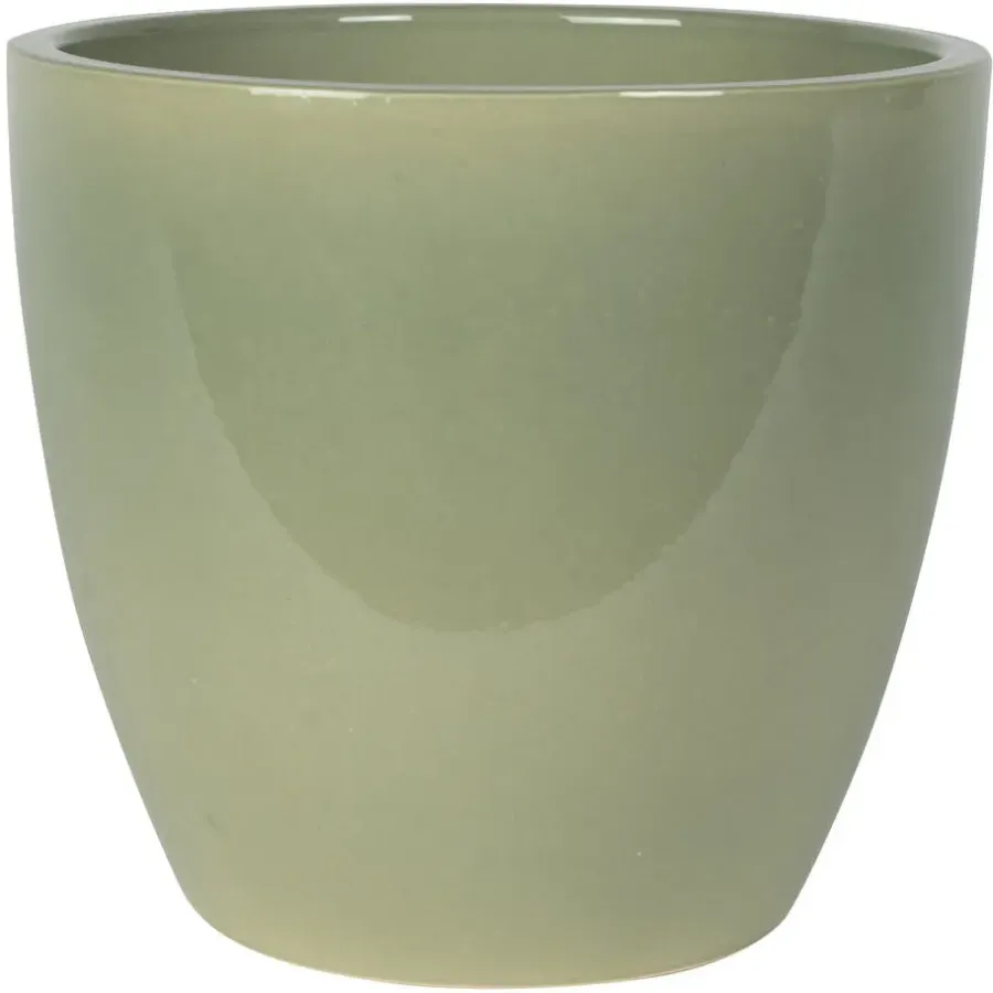 Bloempotten Voor Binnen-Ter Steege Bloempot - groen - keramiek - glans - 24 x 22 cm
