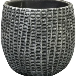 Bloempotten Voor Binnen-Ter Steege Bloempot/plantenpot - binnen - zwart/metaal - D15/H13 cm