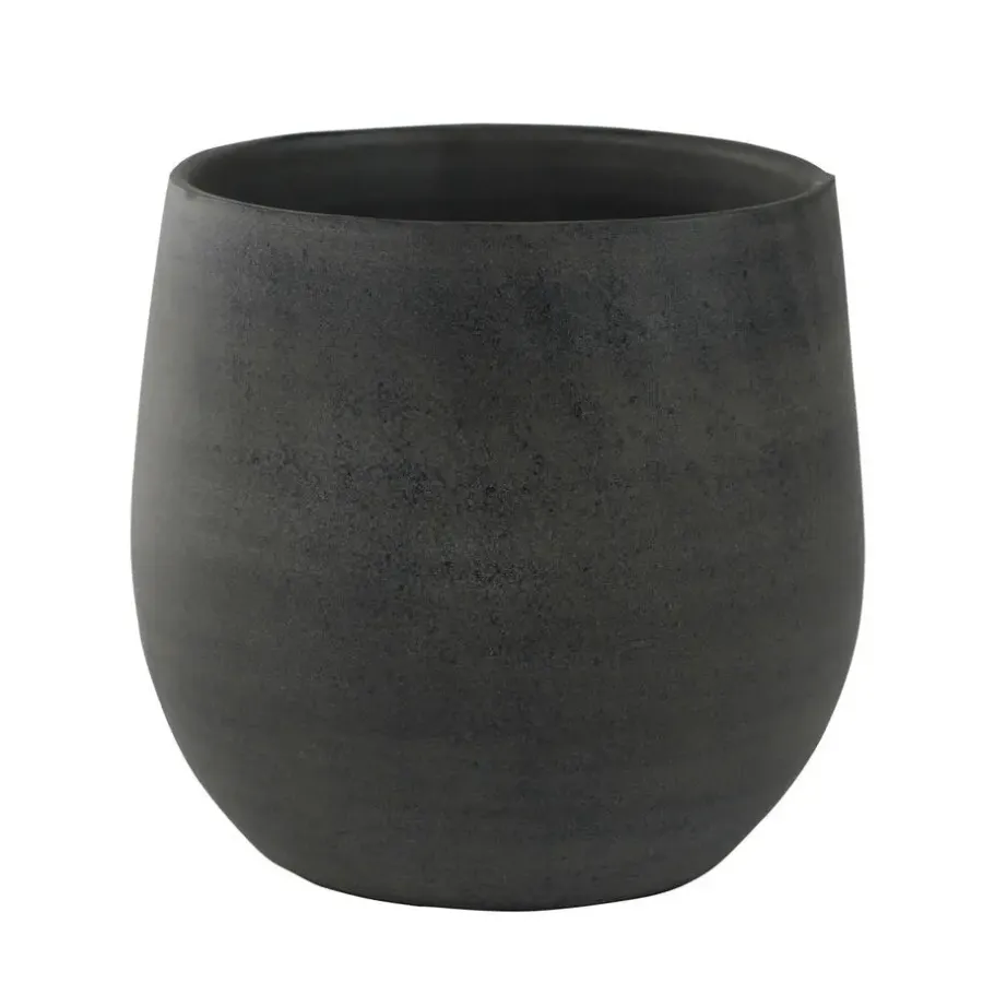 Bloempotten Voor Binnen-Ter Steege Plantenpot - moderne look - grafiet - 18 x 16 cm