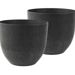 Ter Steege Plantenpot - zwart - kunststof - 28 x 24 cm