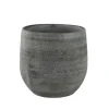 Ter Steege Plantenpot/bloempot - keramiek - grijs - 15 x 13 cm