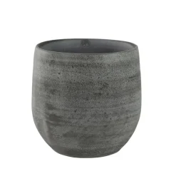 Ter Steege Plantenpot/bloempot - keramiek - grijs - 15 x 13 cm