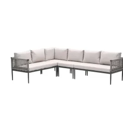 Garden Impressions Teramon hoekset - 4-dlg. - carbon black - taupe - desert sand