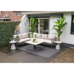 Garden Impressions Teramon hoekset - 4-dlg. - carbon black - taupe - desert sand