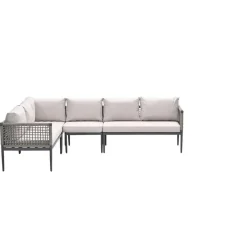 Garden Impressions Teramon hoekset - 4-dlg. - carbon black - taupe - desert sand