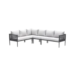 Garden Impressions Teramon hoekset - 4-dlg. - carbon black - dark grey - valley sand